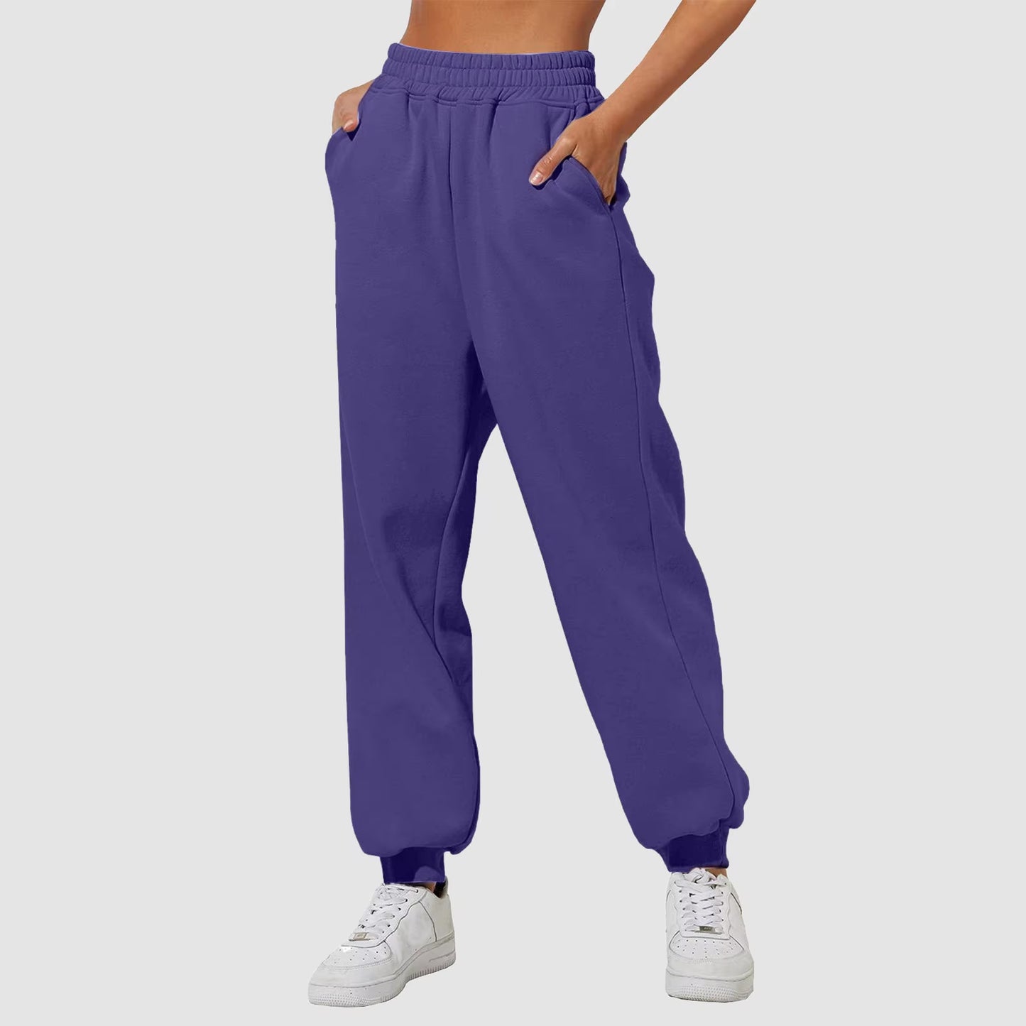 Women’S Fleece Lined Sweatpants Wide Straight Leg Pants Bottom Winter Warm Pants Daily Casual Jogger Sweatpants Sports Trousers